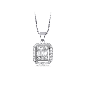 0.38 CT Pırlanta Baget Kolye